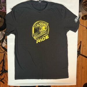 District Black T-Shirt with Yellow Ride Graphic